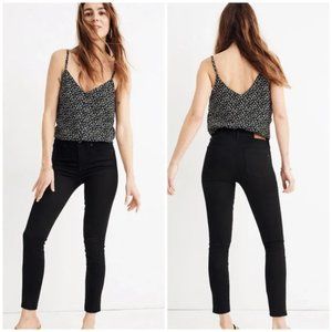 Madewell 9" High Rise Skinny Crop in ISKO Stay Black Raw Hem Edition Size 24